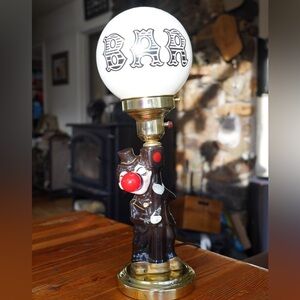 Vintage Charlie Chaplin Bar Lamp Hobo Clown Red Nose 3 Way Light-WORKS!